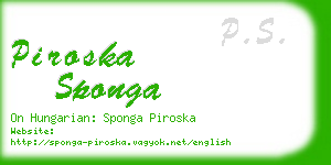 piroska sponga business card